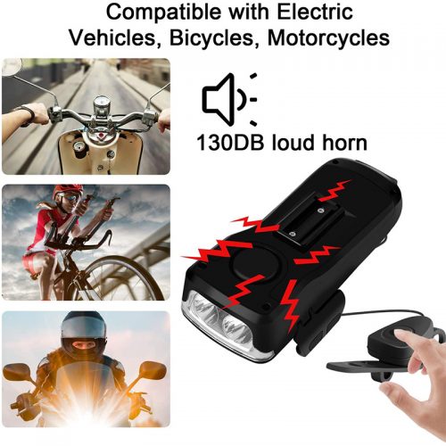 Βάση κινητού για ποδήλατο με φακό κόρνα και POWERBANK CK-2020 μαύρο.