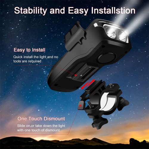 Βάση κινητού για ποδήλατο με φακό κόρνα και POWERBANK CK-2020 μαύρο.