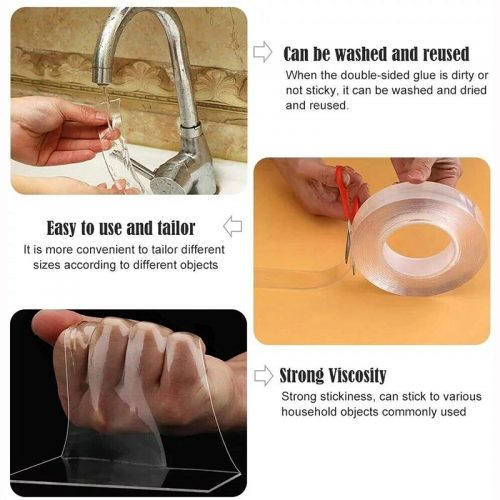 Επαναχρησιμοποιούμενη ταινία διπλής όψης σιλικόνης 3m – Ivy Grip Tape.