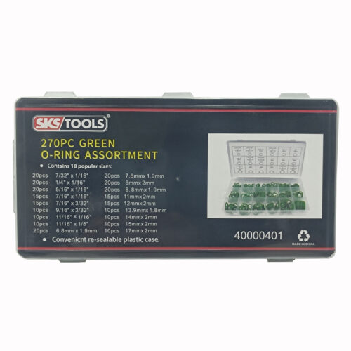 Σετ O-RING 270 τεμαχίων υψηλών και χαμηλών θερμοκρασιών πράσινα SKS TOOLS 40000401.