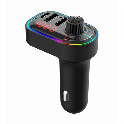 Αναμεταδότης αυτοκινήτου 3 σε 1 Bluetooth FM Transmitter, Hands-Free & φορτιστής αναπτήρα με RGB φωτισμό.