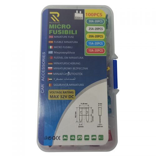 Σετ μίνι ασφάλειες αυτοκινήτου 100 τεμαχίων.