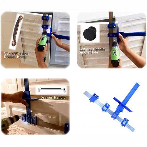 Ρυθμιζόμενος οδηγός τρυπήματος για τοποθέτηση σε πόμολα ντουλάπια συρτάρια.