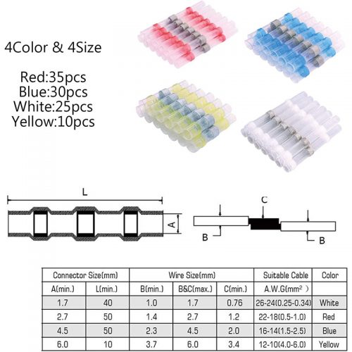 Σετ αδιάβροχα θερμοσυστελλόμενα με καλάι 100 τεμάχιων.