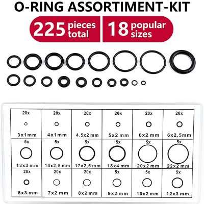 Σετ O-RING μετρικά 225 τεμαχίων.