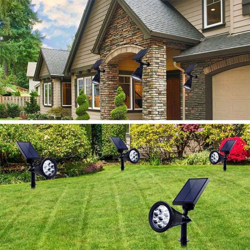 Πολύχρωμο ηλιακό αδιάβροχο φωτιστικό εξωτερικού χώρου με 7 LED RGB.