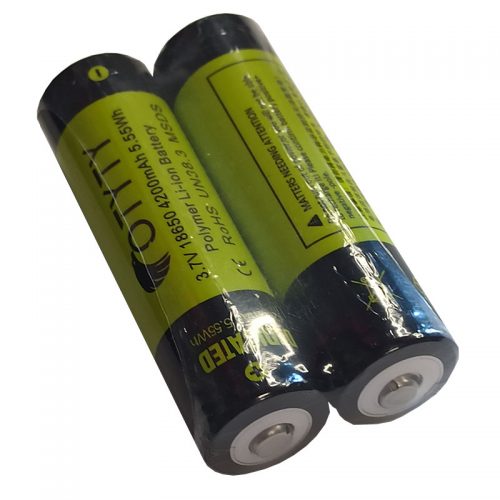 Επαναφορτιζόμενες μπαταρίες 18650 σετ 2 τεμαχίων Li-ion 4500mAh.