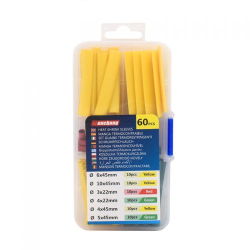 Θερμοσυστελλόμενα μονωτικά καλωδίων σε 6 διαστάσεις 60 τεμαχίων.