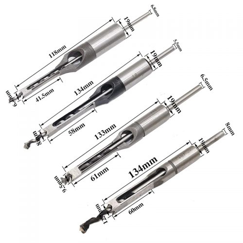 Σετ τρυπάνια ξύλου για τετράγωνες τρύπες 4 τεμαχίων.