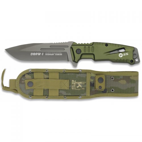 ΜΑΧΑΙΡΙ K25, Tactical Knife, DROW-I green. 12 cm.