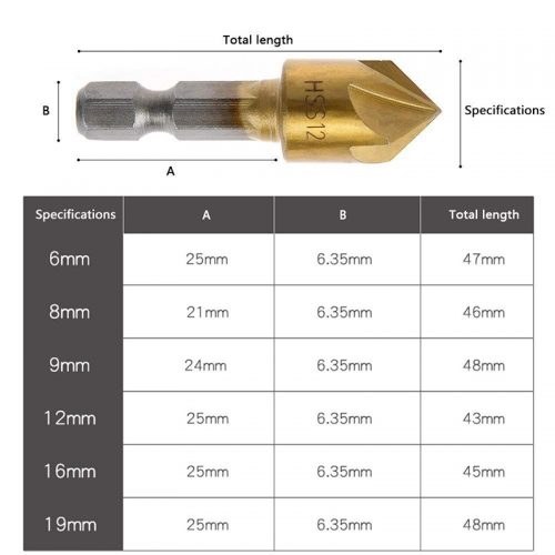 Σετ φρέζες ξύλου με 5 ραβδώσεις 6 τεμαχίων.