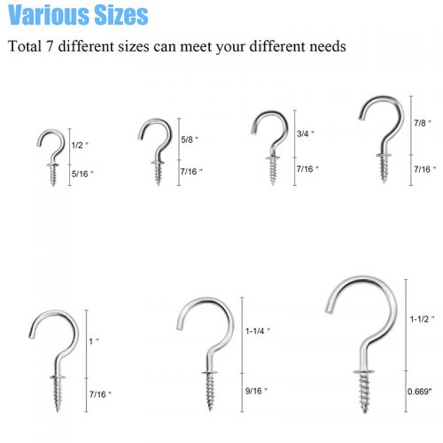 Σετ βίδες γάτζου, 7 μεγέθη, 150 τεμαχίων.