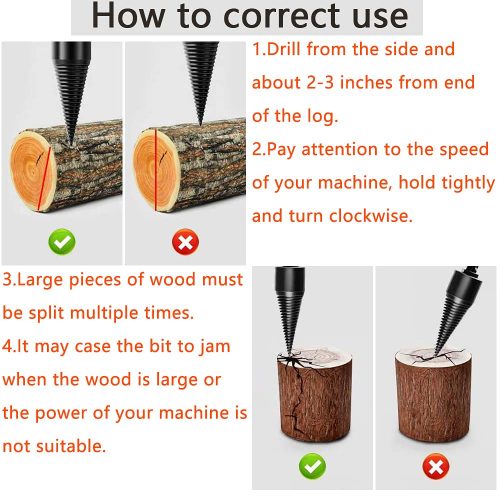 Κώνος τρυπάνι σχισίματος καυσόξυλων 42 mm με άξονα SDS PLUS.