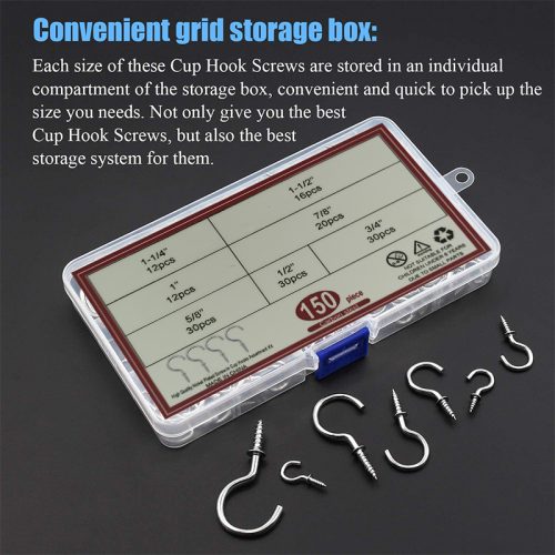 Σετ βίδες γάτζου, 7 μεγέθη, 150 τεμαχίων.