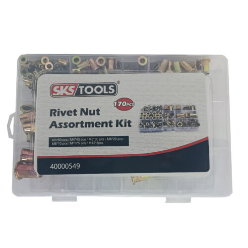 Πιρτσίνια με σπείρωμα 170 τεμαχίων Μ3 - Μ12 SKS TOOLS 40000549.