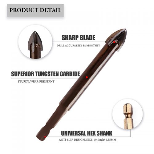 Σετ τρυπάνια γυαλιού , πλακιδίων τετράκοπα 7 τεμαχίων.