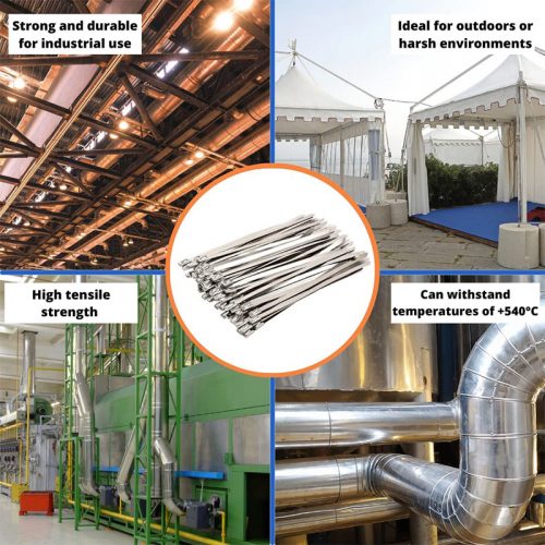 Δεματικά μεταλλικά ανοξείδωτα 7,9 Χ 500mm 50 τεμάχια.