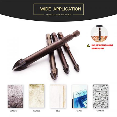 Σετ τρυπάνια γυαλιού , πλακιδίων τετράκοπα 7 τεμαχίων.