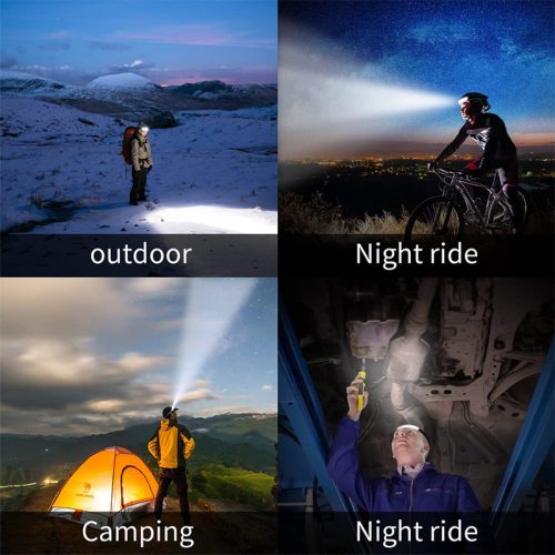 Επαναφορτιζόμενος φακός κεφαλής προβολέας 350 LUMENS , 230° , αδιάβροχος με 5 λειτουργίες και αισθητήρα.