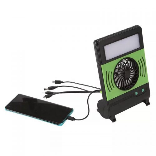 Mini Ηλιακό Σύστημα Φωτισμού LED & Φόρτισης με Ανεμιστήρα, Φακό, Φωτιστικό SOS & Φωτοβολταϊκό Πάνελ.