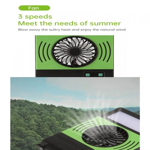 Mini Ηλιακό Σύστημα Φωτισμού LED & Φόρτισης με Ανεμιστήρα, Φακό, Φωτιστικό SOS & Φωτοβολταϊκό Πάνελ.