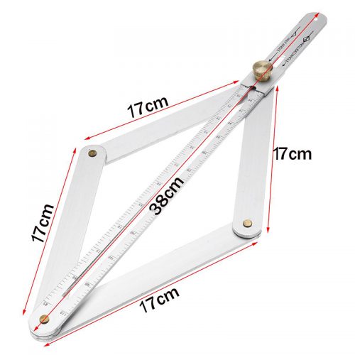 Εργαλείο μέτρησης πολλαπλών γωνιών, ρυθμιζόμενο μοιρογνωμόνιο από κράμα αλουμινίου.