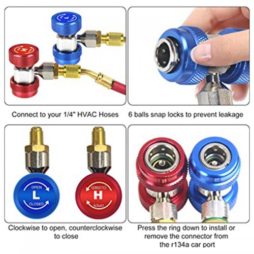 Ταχυσύνδεσμοι υψηλής & χαμηλής πίεσης για πλήρωση φρέον.