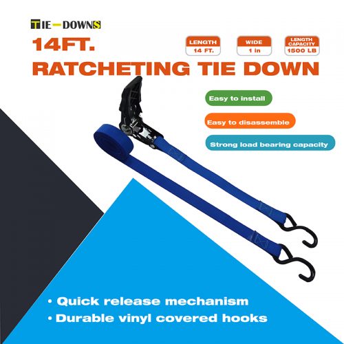 Ιμάντας πρόσδεσης με καστάνια και δύο γάτζους 25mm X 4,25 m.