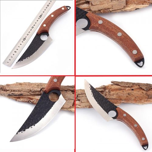 Μαχαίρι σφυρήλατο από ανοξείδωτο ατσάλι & δερμάτινη θήκη.