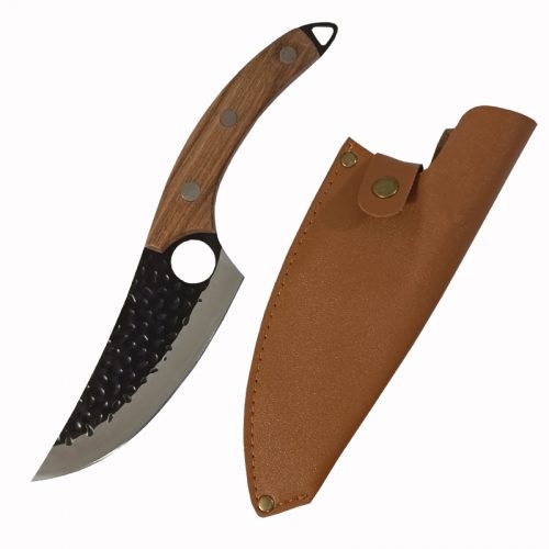 Μαχαίρι σφυρήλατο από ανοξείδωτο ατσάλι & δερμάτινη θήκη.