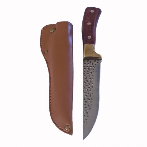 Μαχαίρι κυνηγιού σφυρήλατο με θήκη νίκελ 15 εκατοστά.