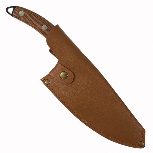 Μαχαίρι σφυρήλατο από ανοξείδωτο ατσάλι & δερμάτινη θήκη.