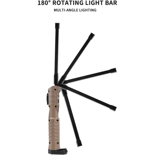 180° Περιστρεφόμενη ράβδος, φως εργασίας COB Μαγνητικός γάντζος φακός διπλής όψης LED αναδιπλούμενο κόκκινο φως επιθεώρησης αυτοκινήτου μικρός.