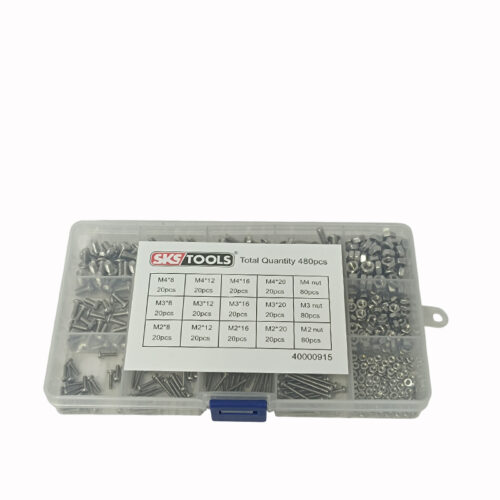 Σετ με ανοξείδωτες βίδες & παξιμάδια 480 τεμαχίων, SKS TOOLS 40000915.