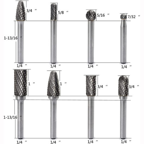 Φρεζάκια καρβιδίου 6mm σετ 8 τεμαχίων.