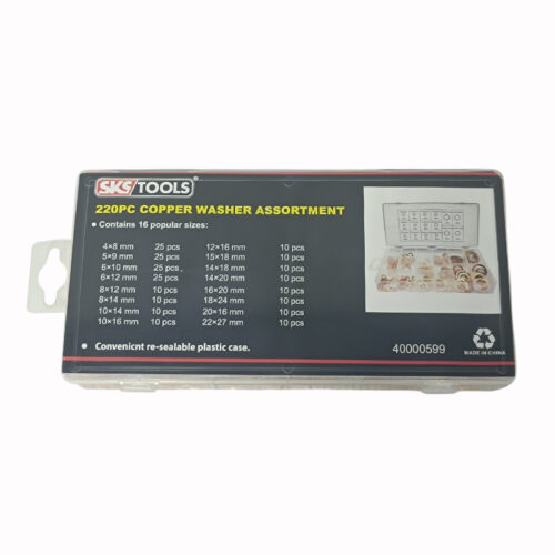 Σετ χάλκινες ροδέλες 220 τεμαχίων, 16 μεγεθών, SKS TOOLS 40000599.