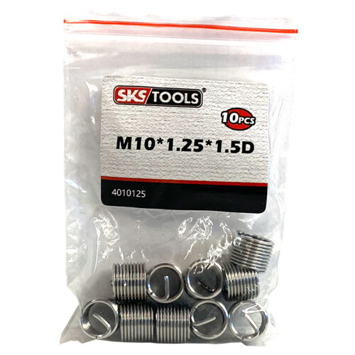 Σπειρώματα ανταλλακτικά Μ10 x 1,25 x 1,5D σετ 10 τεμαχίων SKS TOOLS 4010125.