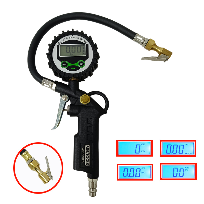 Μετρητής πίεσης αέρα ελαστικών με πιστόλι και με ψηφιακή οθόνη ένδειξης 0 - 12 bar SKS TOOLS 40000626.