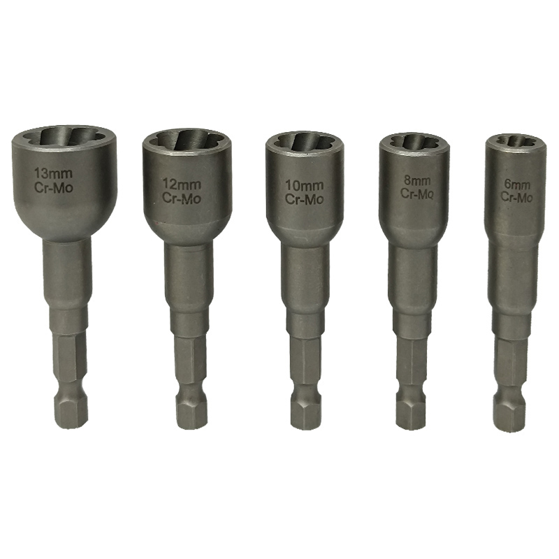 Εξωλκείς καρυδάκια εξάγωνων βιδών - μπουλονιών σετ 5 τεμαχίων με αξονάκι 1/4 SKS TOOLS 17020041.