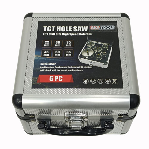 Σετ ποτηροτρύπανα INOX TCT καρβιδίου 6 τεμαχίων 22 - 65 mm, SKS TOOLS 12020053.