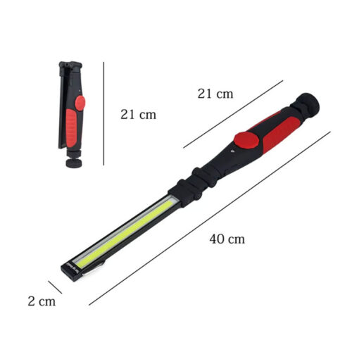 Φορτιζόμενος φακός εργασίας COB LED 360° διπλόσπαστος με μαγνήτη.