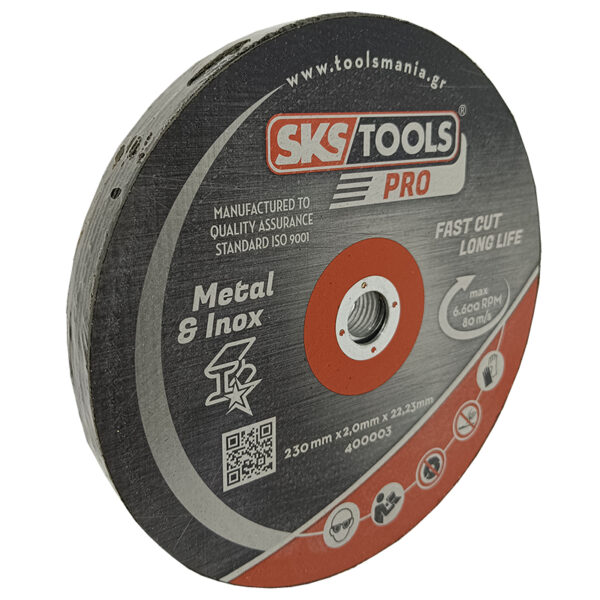 Δισκός κοπής σιδήρου και INOX, 230 Χ 2 Χ 22,2 mm, 10 τεμάχια SKS TOOLS 400003.10.