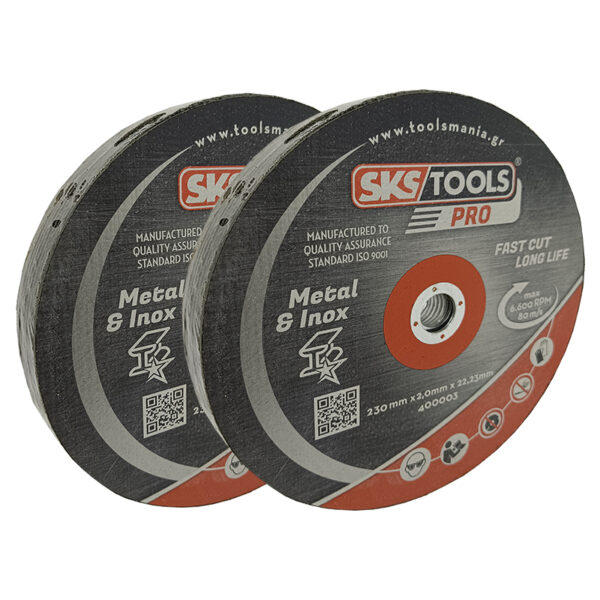 Δισκός κοπής σιδήρου και INOX, 230 Χ 2 Χ 22,2 mm, 20 τεμάχια SKS TOOLS 400003.20.