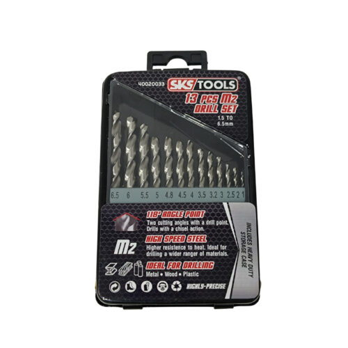 Σετ τρυπάνια HSS Μ2 13 τεμαχίων, SKS TOOLS 40020033.