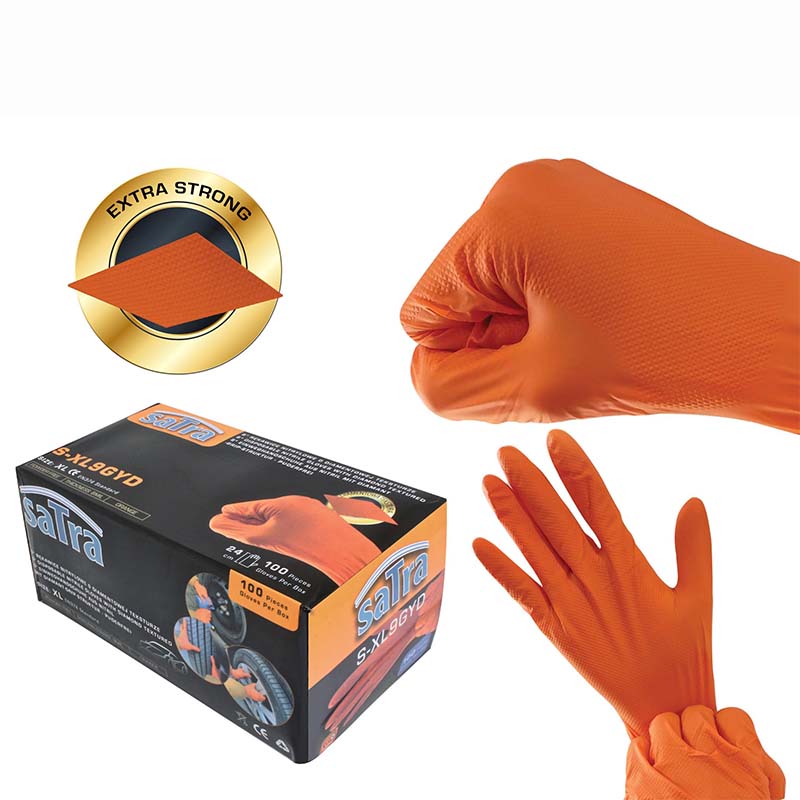 Γάντια νιτριλίου X-Large orange 8.5 gr.